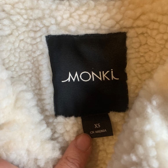 Oversized Faux Leather with Shearling Aviator Jacket Size XS - Picture 5 of 10